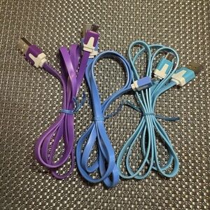 Lot Of 3 Micro USB Multicolor Charge Cable Cord For Samsung Android HTC LG
